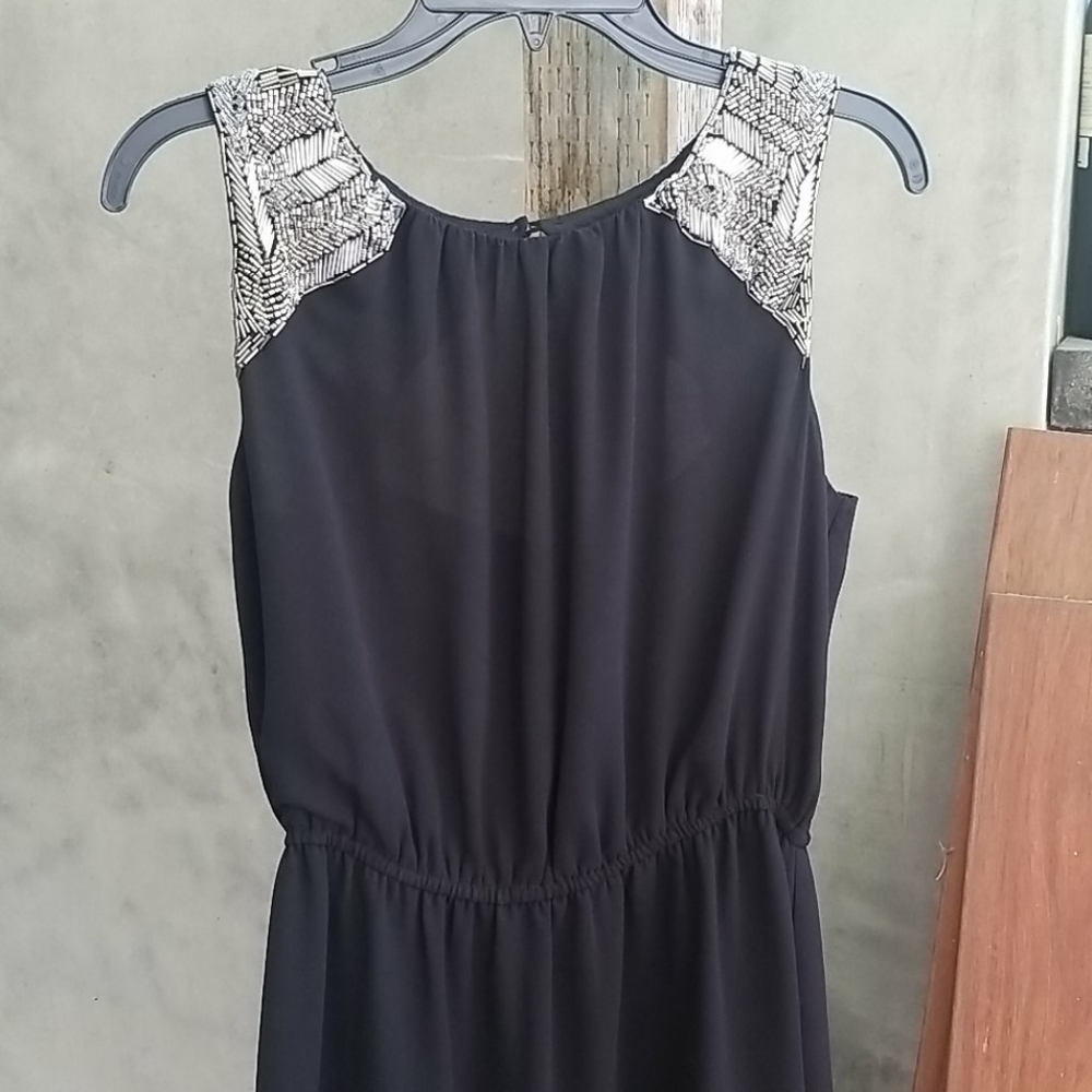 Greylin black dress beaded embellished